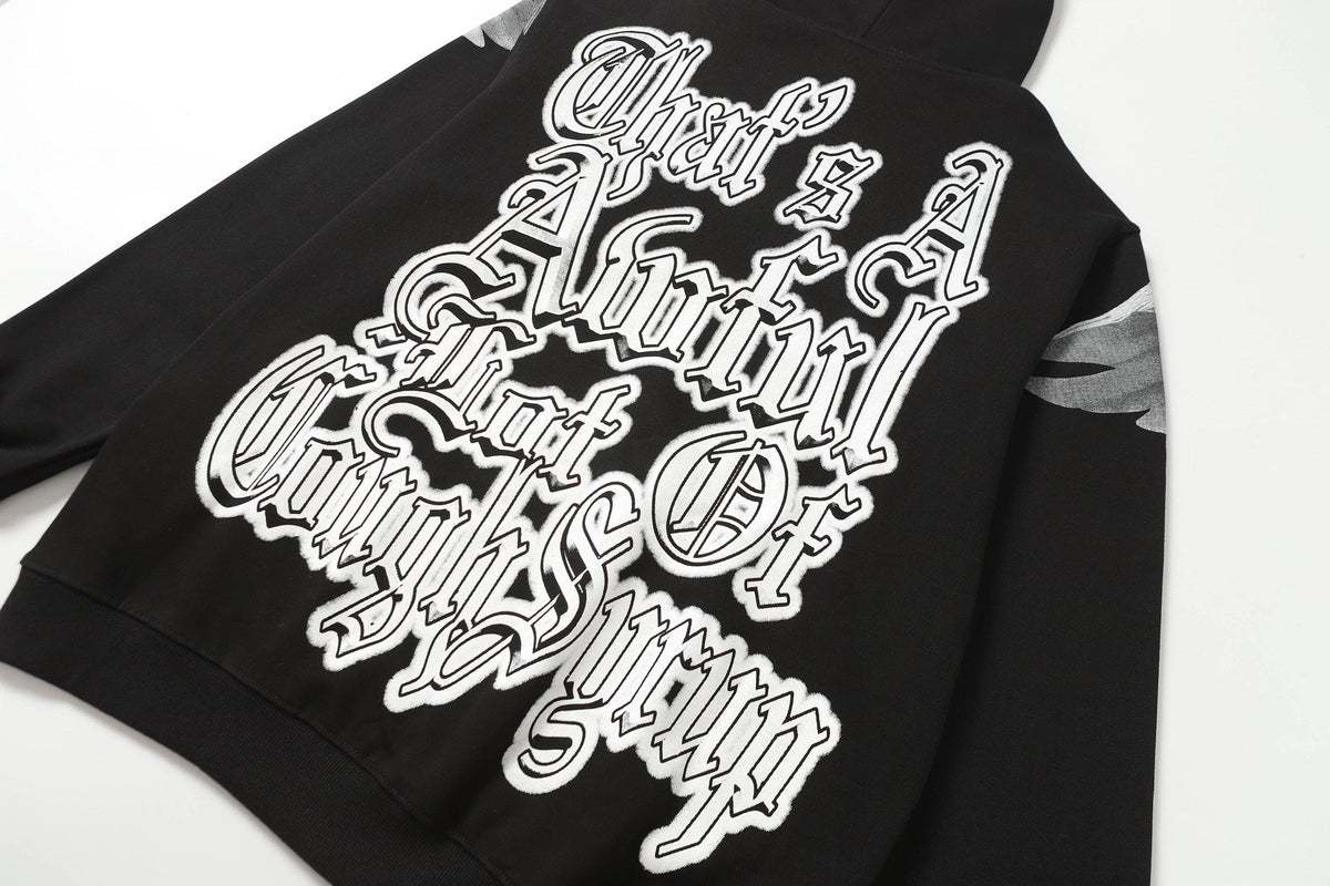 THAT'S A AWFUL LOT OF COUGH SYRUP Angel Tears Graphic Hoodie — detail