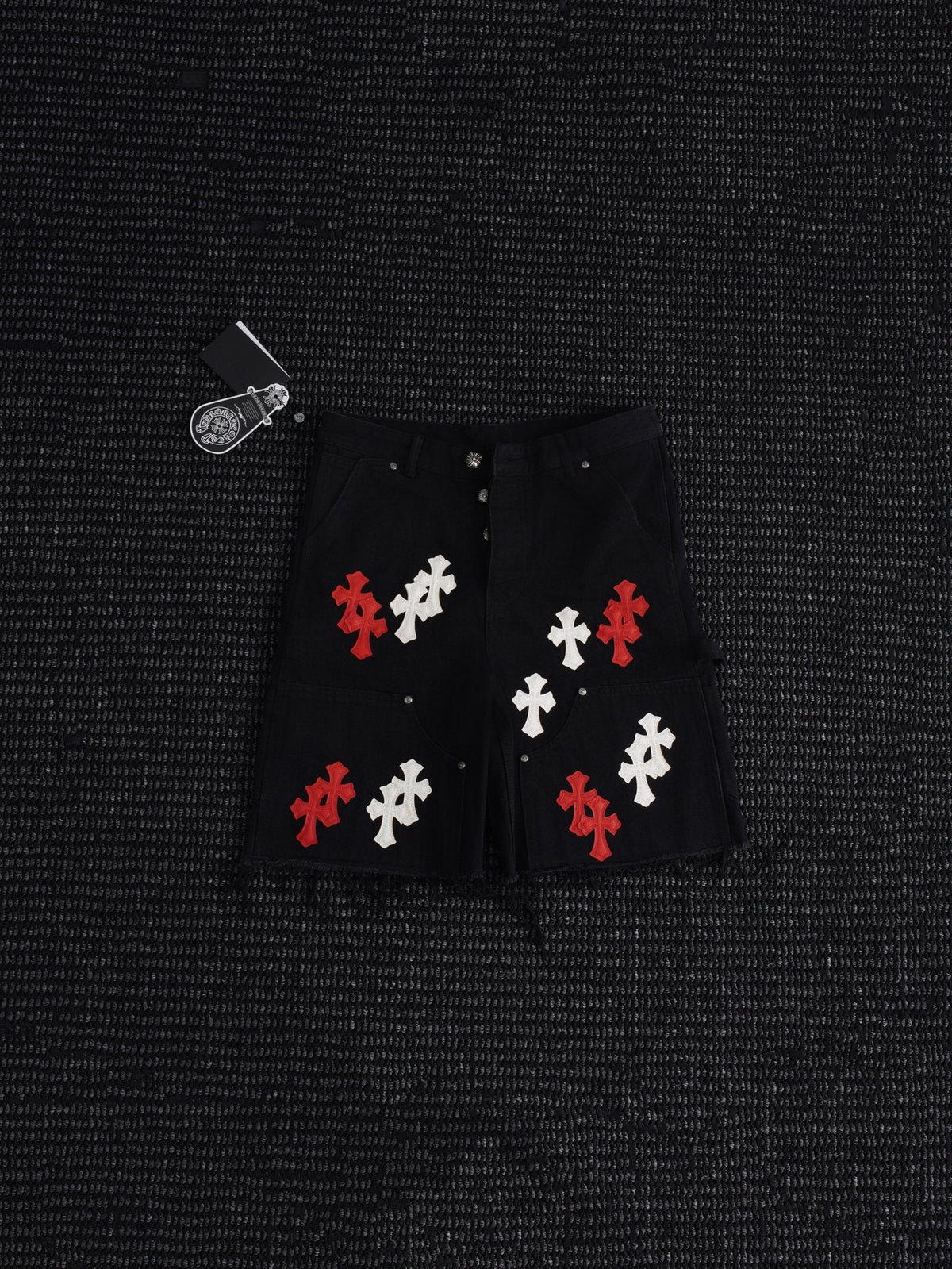 Chrome Hearts Cross Patch Black Shorts — front