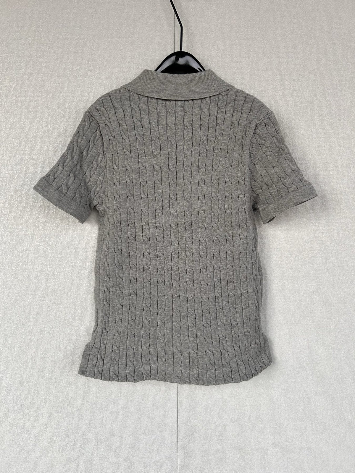 Test2-Ralph Lauren Women's Cable-Knit Short-Sleeve Polo Shirt — back