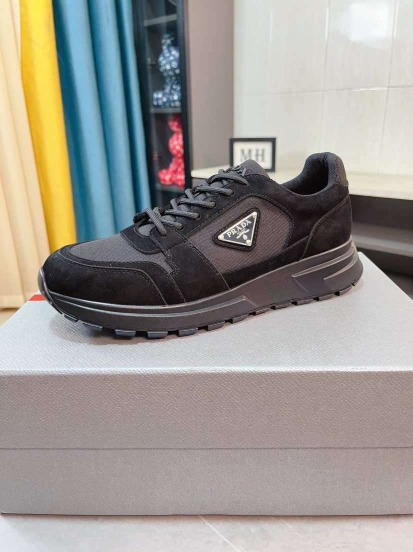 Prada Men's Paneled Low-Top Sneakers — front